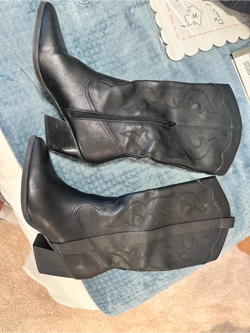 DV by Dolce Vita Black Pointed-Toe Western Heeled Boots